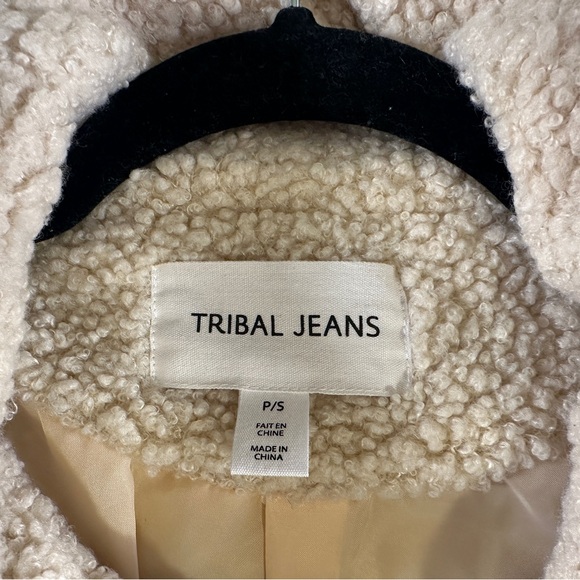 Tribal Latte Faux Shearling Zigzag Zip Front Jacket-model #5637O-5125, Size P/S - Picture 12 of 14